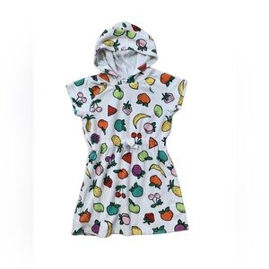 Hanna Andersson Size 130, 8, Fruit Print Toweling Hoodie Swim Cover Up